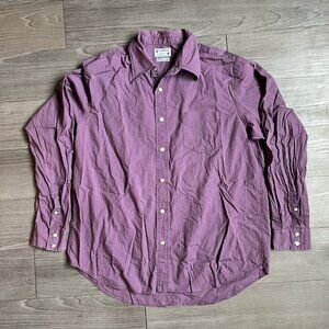 Vtg 90s Lucky Brand Gene Montessano Dusty Purple Cotton Button Down Shirt Size L